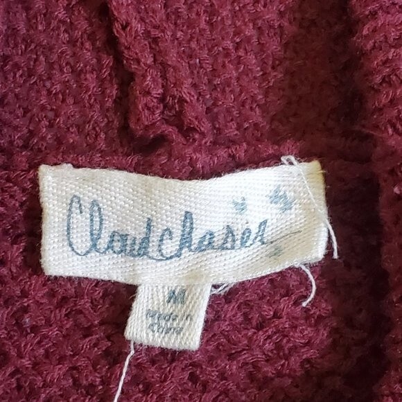 Cloud Chaser dark red, gray, white striped hooded top sz M - Picture 13 of 15